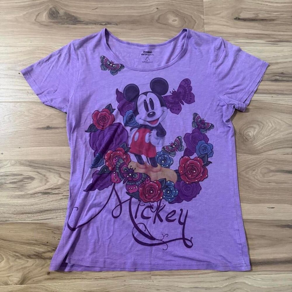 Y2K style rhinestone app graphic Disney Mickey Mouse tee Size women’s XL